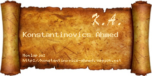 Konstantinovics Ahmed névjegykártya